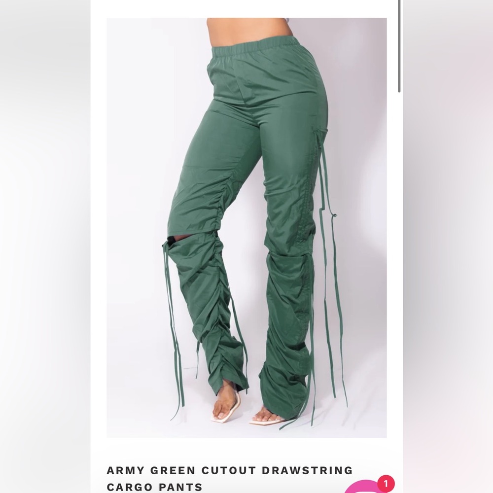 SORELLA CUTOUT DRAWSTRING CARGO PANTS-NEVER BEEN WORN